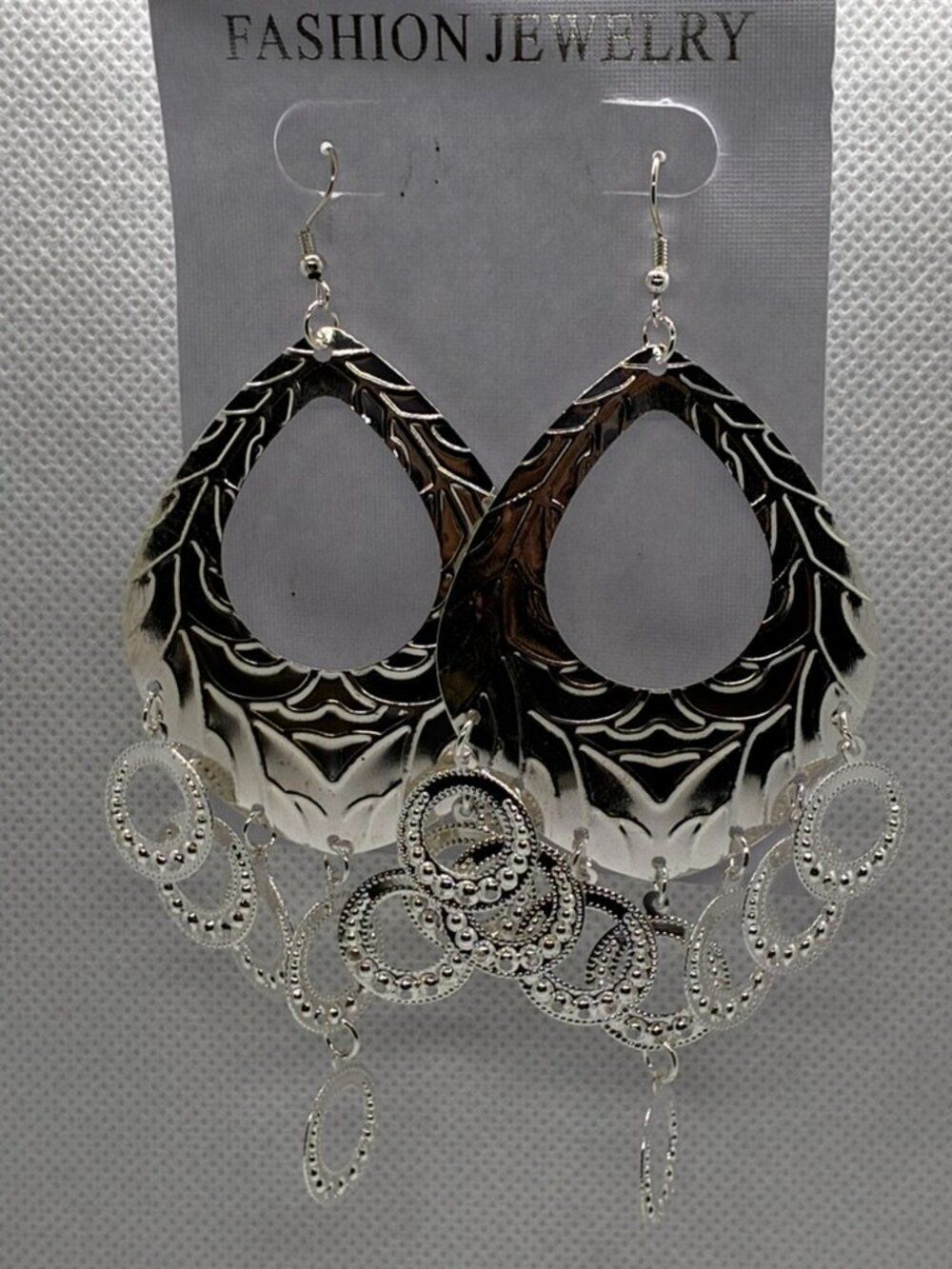 3For$20 Fashion Jewelry Silver Filigree Teardrop Chandelier Earrings